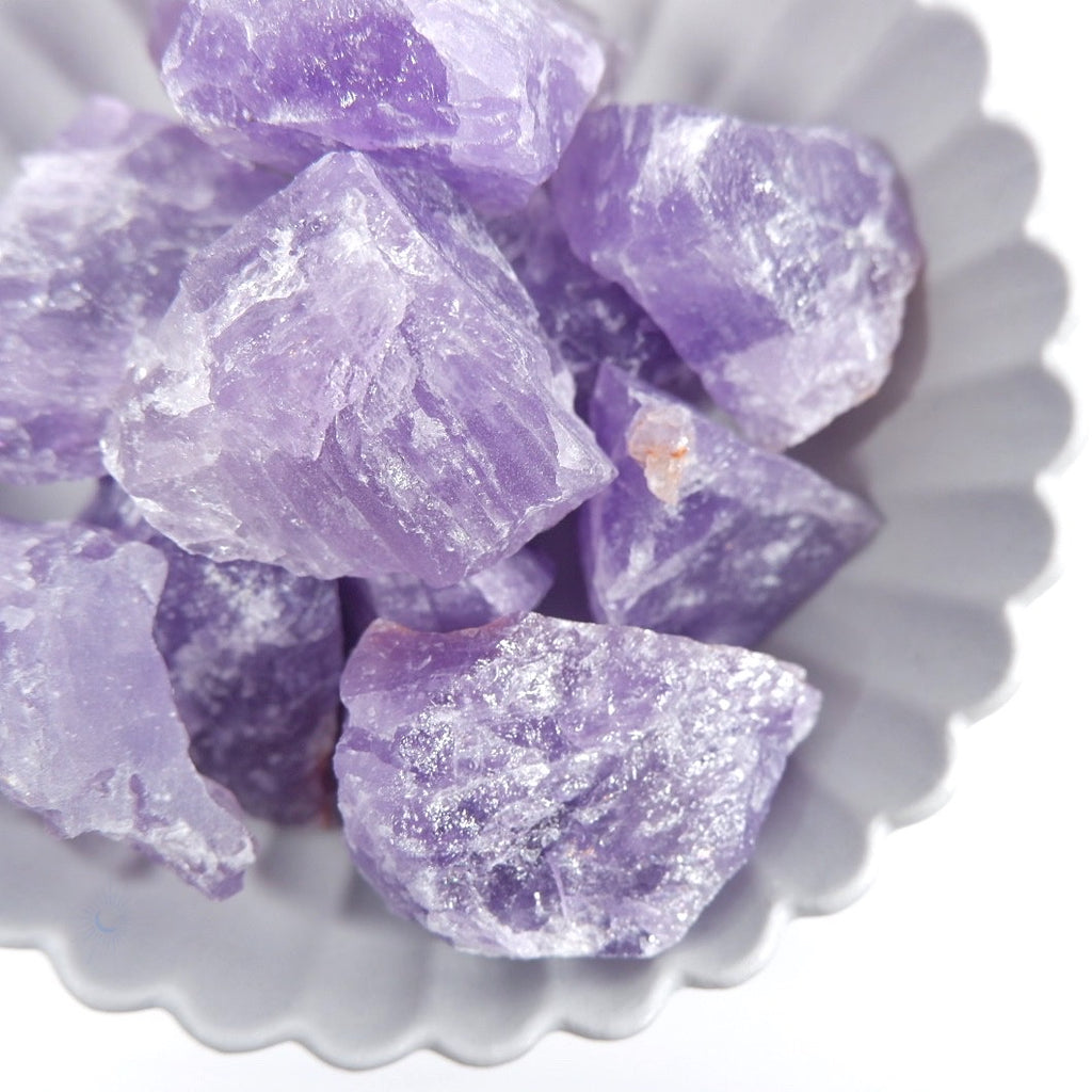 Bowl of clear and purple raw amethyst from Brazil by Tsukiyo Singapore