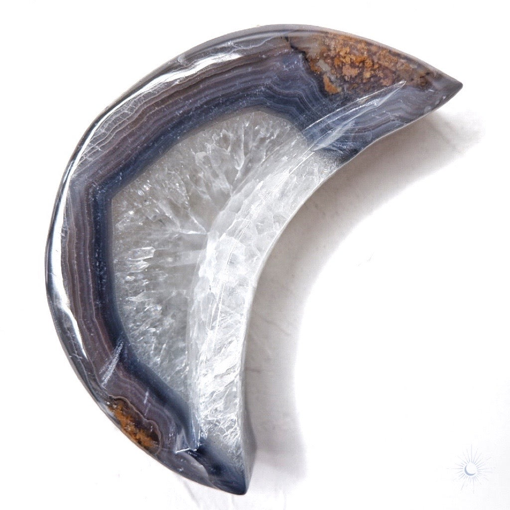 Shop ethically sourced druzy agate crescent bowl for crystal healing singapore shop online tsukiyo