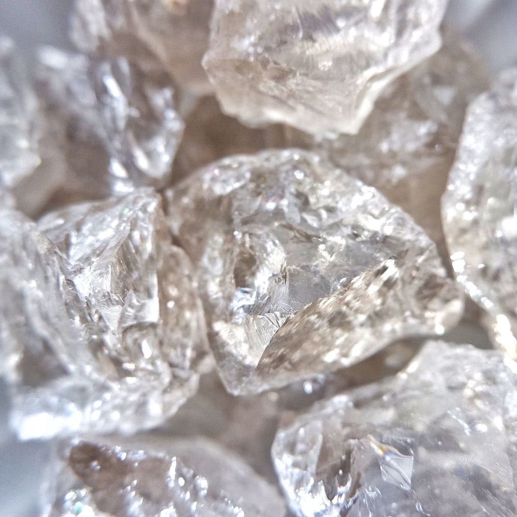 Detailed view of light smoky raw from Brazil by Tsukiyo Co Singapore Crystals