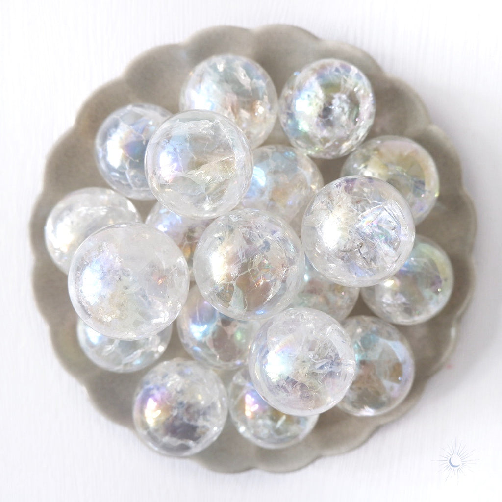 Angel aura crackle quartz for healing by Tsukiyo Co