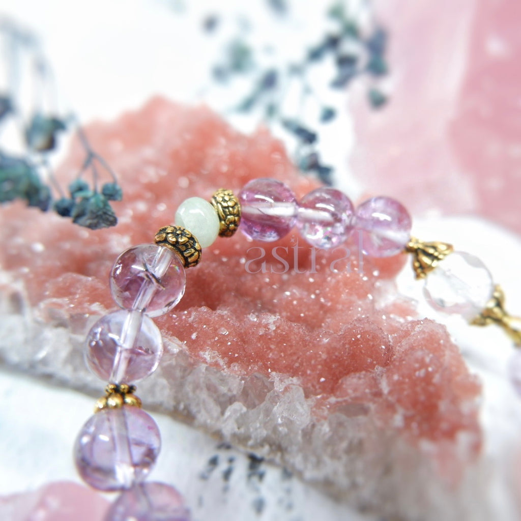 Close up of runner and embellishment for Time for Tea bracelet by Astral by Tsukiyo
